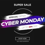 - modern cyber monday black banner with brush strok crc232e9c29 size5.24mb - Home