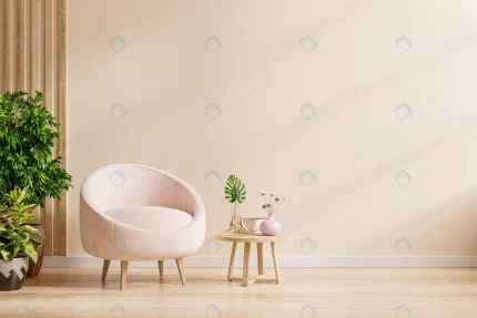 modern interior with armchair empty cream color w crcf33d2200 size7.68mb 4500x3000 - title:graphic home - اورچین فایل - format: - sku: - keywords: p_id:353984