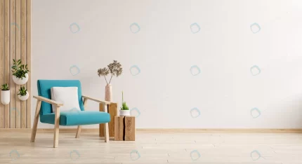 modern minimalist interior with blue armchair emp crceeecc401 size5.93mb 4500x2448 - title:graphic home - اورچین فایل - format: - sku: - keywords: p_id:353984