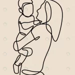 - mom carry son oneline continuous single line art. crcff9b0e1f size0.55mb - Home
