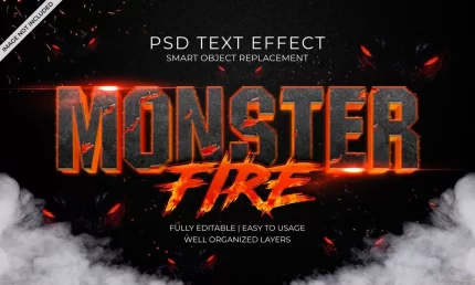 monster fire text effect - title:graphic home - اورچین فایل - format: - sku: - keywords: p_id:353984