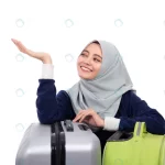 - muslim woman with hijab pointing up crc79840378 size4.37mb 5472x3648 - Home