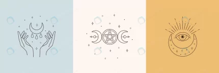 mystic boho logo design elements with moon hands s rnd138 frp11396572 - title:graphic home - اورچین فایل - format: - sku: - keywords: p_id:353984