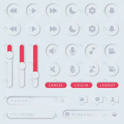 neumorphic user interface button icon set collecti rnd819 frp30796180 1 - title:graphic home - اورچین فایل - format: - sku: - keywords: p_id:353984