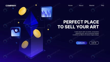 nft marketplace web page template blue isometric i rnd956 frp26499066 - title:graphic home - اورچین فایل - format: - sku: - keywords: p_id:353984