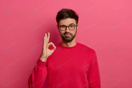no problem concept bearded man makes okay gesture crc5e6e3c39 size17.26mb 8494x5663 - title:graphic home - اورچین فایل - format: - sku: - keywords: p_id:353984