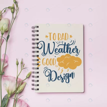 notebook mockup with floral concept crc70f63090 size38.51mb - title:graphic home - اورچین فایل - format: - sku: - keywords: p_id:353984
