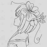 - one line design portrait girl with flowers crce9e975b9 size1.63mb 1 - Home
