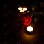 one red rose roses with candles dark background d crc72def347 size19.34mb 5760x3840 - title:Home - اورچین فایل - format: - sku: - keywords:وکتور,موکاپ,افکت متنی,پروژه افترافکت p_id:63922
