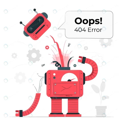 oops 404 error with broken robot concept illustra crc3e13b919 size1.07mb 1 - title:graphic home - اورچین فایل - format: - sku: - keywords: p_id:353984