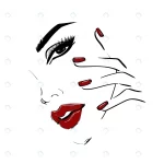 - outline face with red lips nails crc03d4d69d size0.78mb - Home