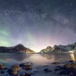 panorama aurora borealis with milky way galaxy sn crcd2c81148 size18.13mb 7731x4815 - title:Home - اورچین فایل - format: - sku: - keywords:وکتور,موکاپ,افکت متنی,پروژه افترافکت p_id:63922