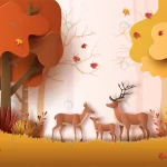 paper art style autumn landscape with deer family crc57f36f94 size10.04mb - title:Home - اورچین فایل - format: - sku: - keywords:وکتور,موکاپ,افکت متنی,پروژه افترافکت p_id:63922