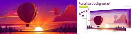 parallax background with hot air balloon fly crc8fcd370b size3.22mb - title:graphic home - اورچین فایل - format: - sku: - keywords: p_id:353984