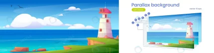 parallax background with lighthouse sea coast crc986da026 size2.50mb - title:graphic home - اورچین فایل - format: - sku: - keywords: p_id:353984