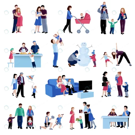 parenthood family situations flat icons set crcf7f8cc62 size1.29mb 1 - title:graphic home - اورچین فایل - format: - sku: - keywords: p_id:353984