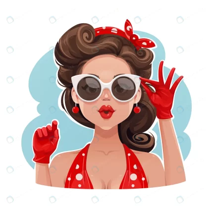 pin up girl wearing sunglasses illustration crca23273cc size2.34mb - title:graphic home - اورچین فایل - format: - sku: - keywords: p_id:353984
