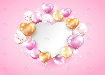 pink gold balloon with copy space heart shape crc085e8110 size7.93mb - title:graphic home - اورچین فایل - format: - sku: - keywords: p_id:353984