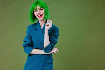 positive young woman fun gesture hands green hair crcf6b5de07 size13.70mb 6578x4385 - title:graphic home - اورچین فایل - format: - sku: - keywords: p_id:353984