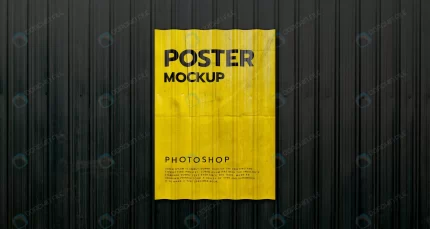 poster container metal wall mockup realistic crc9893294d size71.46mb - title:graphic home - اورچین فایل - format: - sku: - keywords: p_id:353984