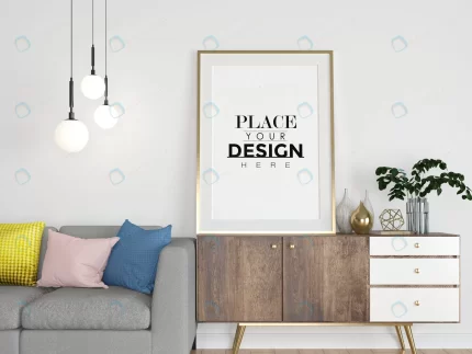 poster frame living room mockup crcd647a089 size49.33mb - title:graphic home - اورچین فایل - format: - sku: - keywords: p_id:353984