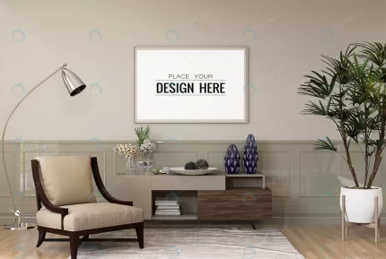 poster frame living room psd mockup crc57a226ee size68.23mb - title:graphic home - اورچین فایل - format: - sku: - keywords: p_id:353984