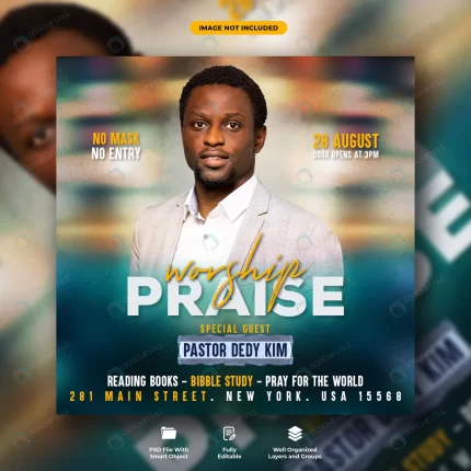 praise worship conference flyer social media post rnd755 frp16506308 - title:graphic home - اورچین فایل - format: - sku: - keywords: p_id:353984