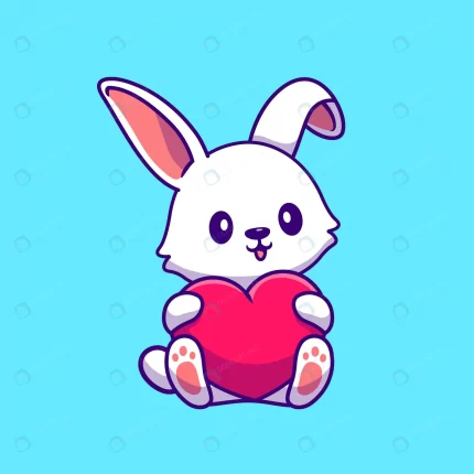 rabbit holding heart cartoon vector illustration. crca6e147a1 size0.60mb - title:graphic home - اورچین فایل - format: - sku: - keywords: p_id:353984