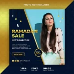 ramadan fashion offer sale social media post template banner - title:Home - اورچین فایل - format: - sku: - keywords:وکتور,موکاپ,افکت متنی,پروژه افترافکت p_id:63922
