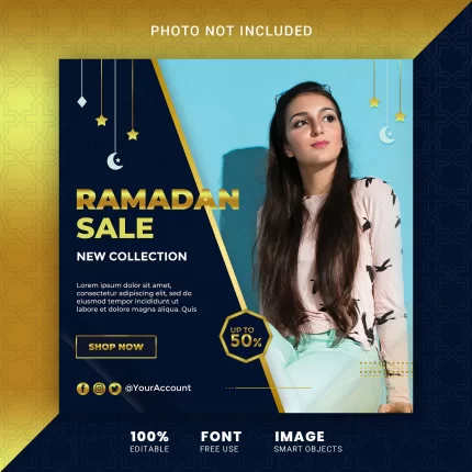 ramadan fashion offer sale social media post template banner - title:graphic home - اورچین فایل - format: - sku: - keywords: p_id:353984