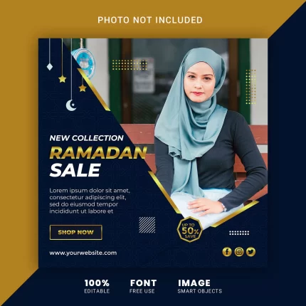 ramadan fashion sale social media post banner design template - title:graphic home - اورچین فایل - format: - sku: - keywords: p_id:353984