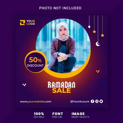 ramadan sale promotion banner instagram post template - title:graphic home - اورچین فایل - format: - sku: - keywords: p_id:353984
