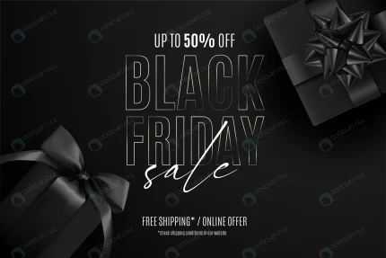 realistic black friday sale banner with presents. crc731bd645 size6.02mb - title:graphic home - اورچین فایل - format: - sku: - keywords: p_id:353984