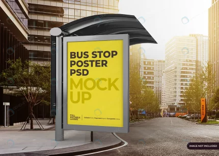 realistic city bus stop billboard mockup 2 crc35fc2c46 size18.13mb - title:graphic home - اورچین فایل - format: - sku: - keywords: p_id:353984