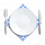 - realistic empty plate fork knife served checkered crcddba7341 size2.03mb - Home