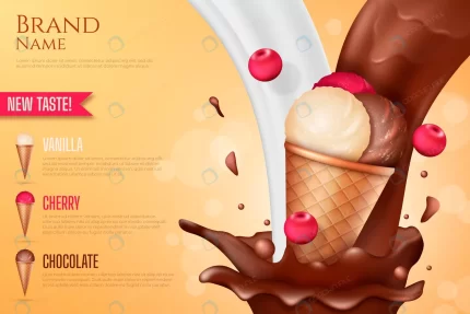 realistic ice cream ad template crc2155b307 size8.40mb - title:graphic home - اورچین فایل - format: - sku: - keywords: p_id:353984