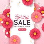 realistic spring sale with pink flowers crc16b0501a size18.67mb - title:Home - اورچین فایل - format: - sku: - keywords:وکتور,موکاپ,افکت متنی,پروژه افترافکت p_id:63922