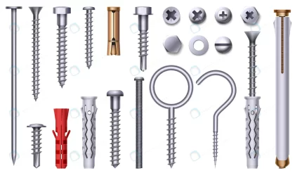 realistic steel nut bolt screw plastic dowel 3d m crcae3f2402 size7.88mb - title:graphic home - اورچین فایل - format: - sku: - keywords: p_id:353984