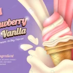realistic strawberry vanilla ice cream crcabaae224 size6.35mb - title:Home - اورچین فایل - format: - sku: - keywords:وکتور,موکاپ,افکت متنی,پروژه افترافکت p_id:63922