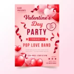 realistic valentine s day party poster template - title:Home - اورچین فایل - format: - sku: - keywords:وکتور,موکاپ,افکت متنی,پروژه افترافکت p_id:63922