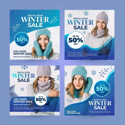 realistic winter sale instagram posts collection. crc30fb785b size11.96mb - title:graphic home - اورچین فایل - format: - sku: - keywords: p_id:353984