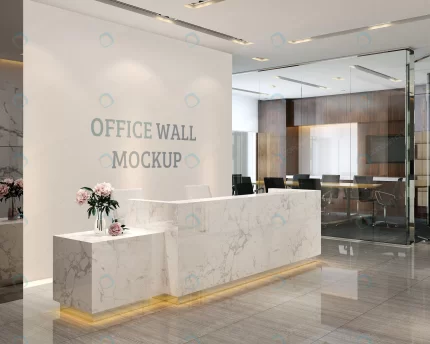 reception space has simple modern style wall mock crc759f13d9 size137.24mb - title:graphic home - اورچین فایل - format: - sku: - keywords: p_id:353984