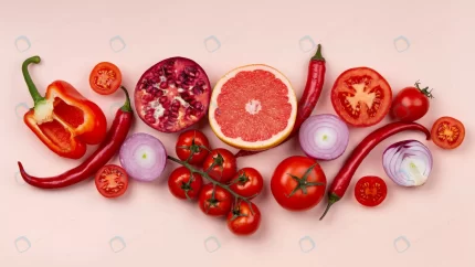 red fruits vegetables arrangement view crcfcc44aef size6.25mb 5308x2985 - title:graphic home - اورچین فایل - format: - sku: - keywords: p_id:353984