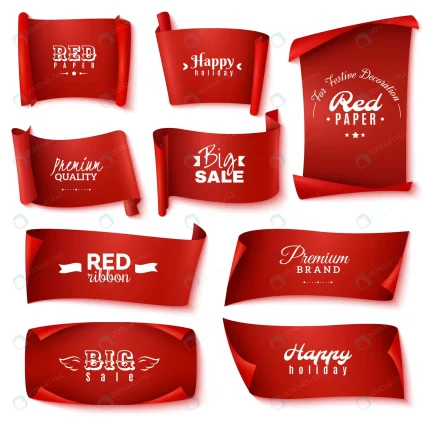 red paper banner set crc22a66564 size4.17mb - title:graphic home - اورچین فایل - format: - sku: - keywords: p_id:353984