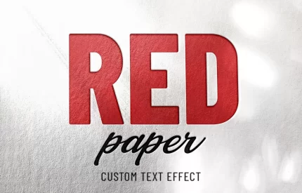 red paper emboss text effect 1 - title:graphic home - اورچین فایل - format: - sku: - keywords: p_id:353984