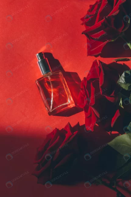 red roses perfume bottle beauty treatment concept crc8902ea00 size2.95mb 2736x4104 - title:graphic home - اورچین فایل - format: - sku: - keywords: p_id:353984