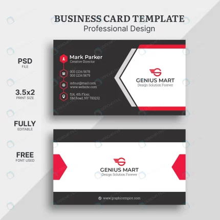 red shape visit card template rnd735 frp9550230 - title:graphic home - اورچین فایل - format: - sku: - keywords: p_id:353984