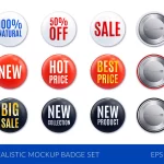 - red white black realistic badge sticker icon set crc5443643a size7.11mb - Home
