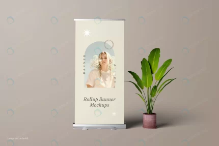 roll up banner mockup front view crce8f168b9 size62.36mb - title:graphic home - اورچین فایل - format: - sku: - keywords: p_id:353984