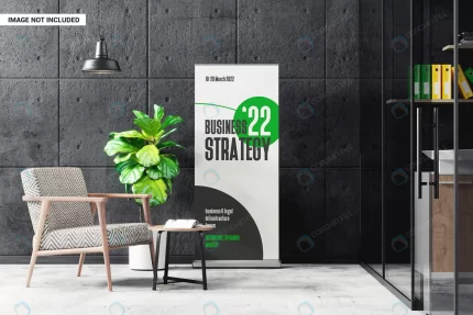 roll up banner modern office lobby mockup crc11e85c72 size65.01mb - title:graphic home - اورچین فایل - format: - sku: - keywords: p_id:353984